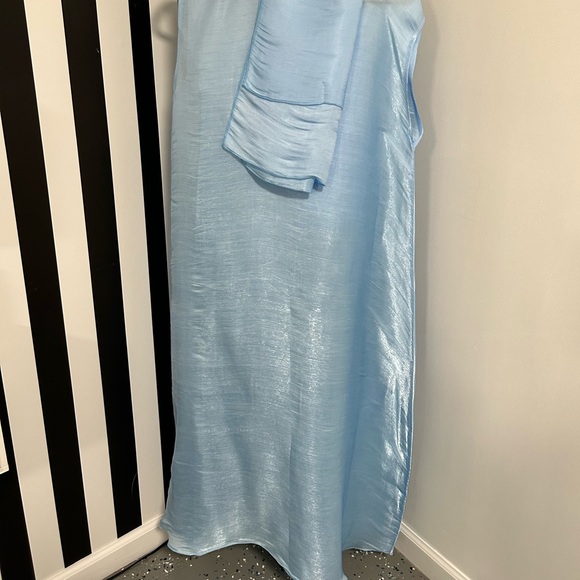 Elegant Blue Abaya Three Piece Set - Picture 4 of 6